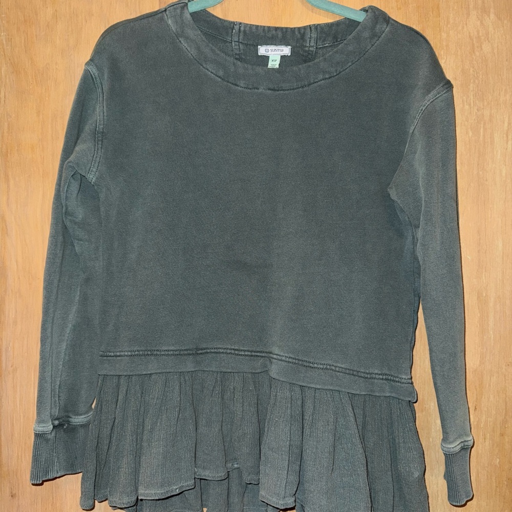 Susina Dark Green Layered Sweater